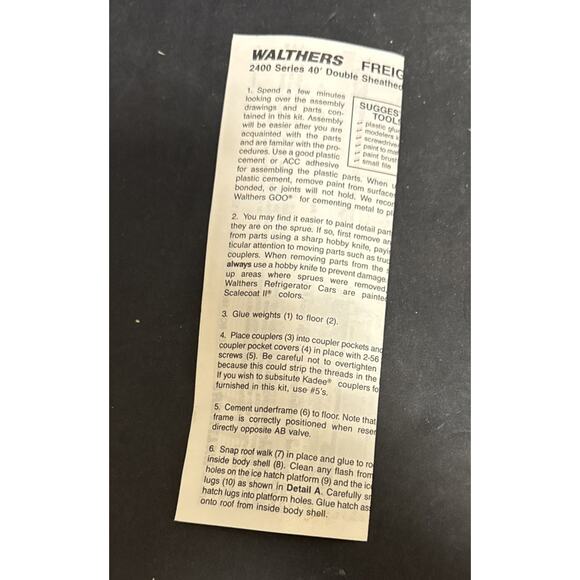 HO Scale Walthers Ballantine & Sons 40' Refrigerator Car Unassembled 932-2476 - Picture 6 of 7